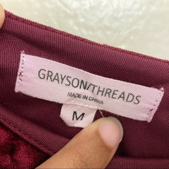 Grayson Threads Red Velvet Ruffle Top - Picture 2 of 5